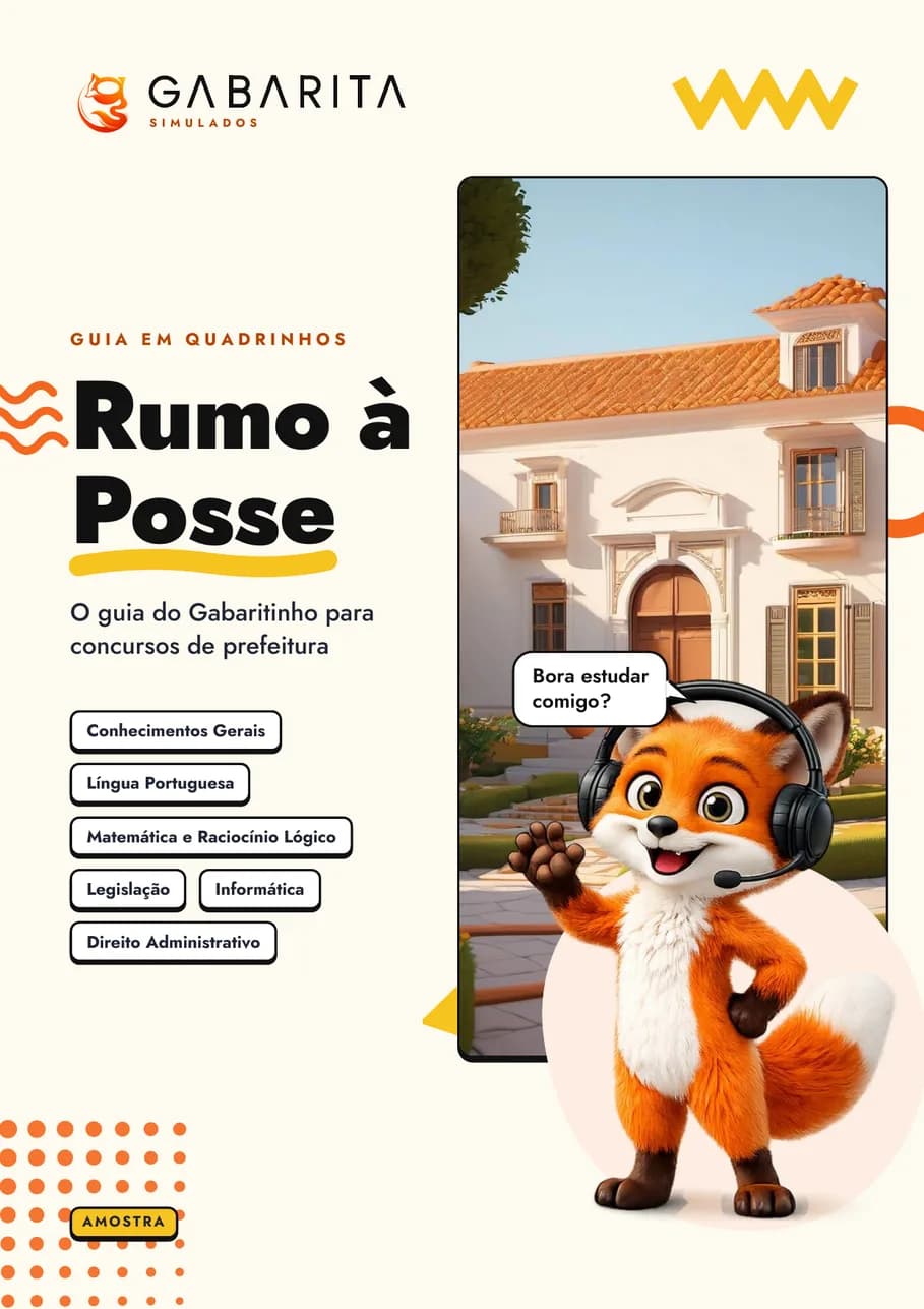 Capa do guia em quadrinhos Rumo à Posse, com o Gabaritinho acenando